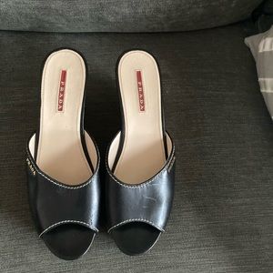 Prada wedges in black size 9